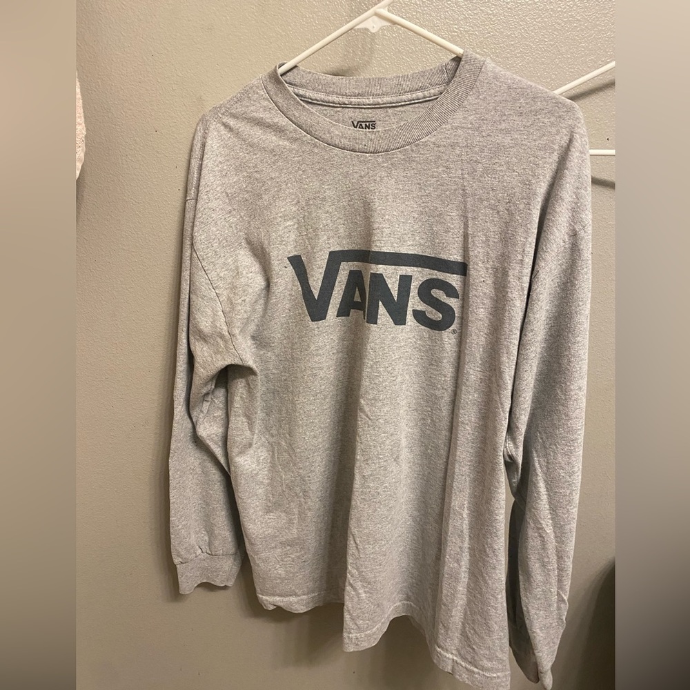 Grey vans shirt long sleeve large
